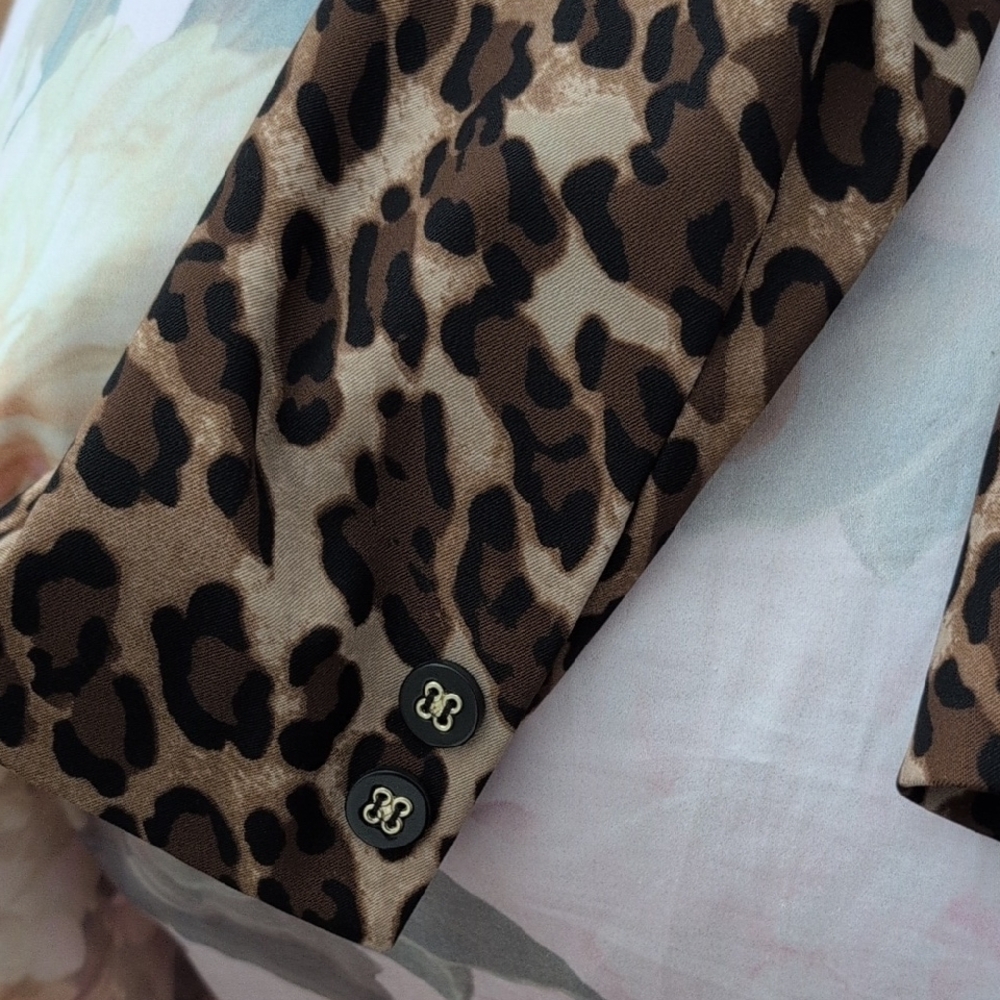 Cache Leopard Print Blazer in Brown and Black - Picture 6 of 9